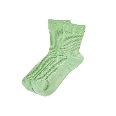 TO（トゥー）和紙 リブ ソックス パステル グリーン M（23-25cm）