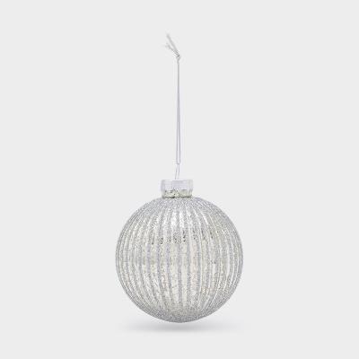 シャイニー シルバー リブボール オーナメント