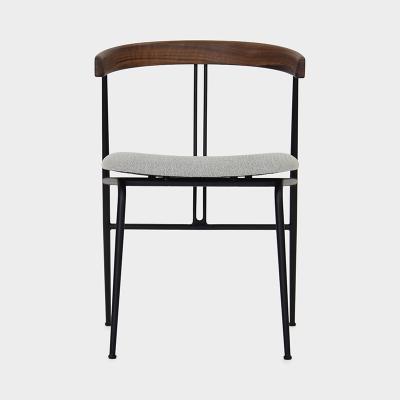 VIOLIN DINING CHAIR GREY/WALNUT