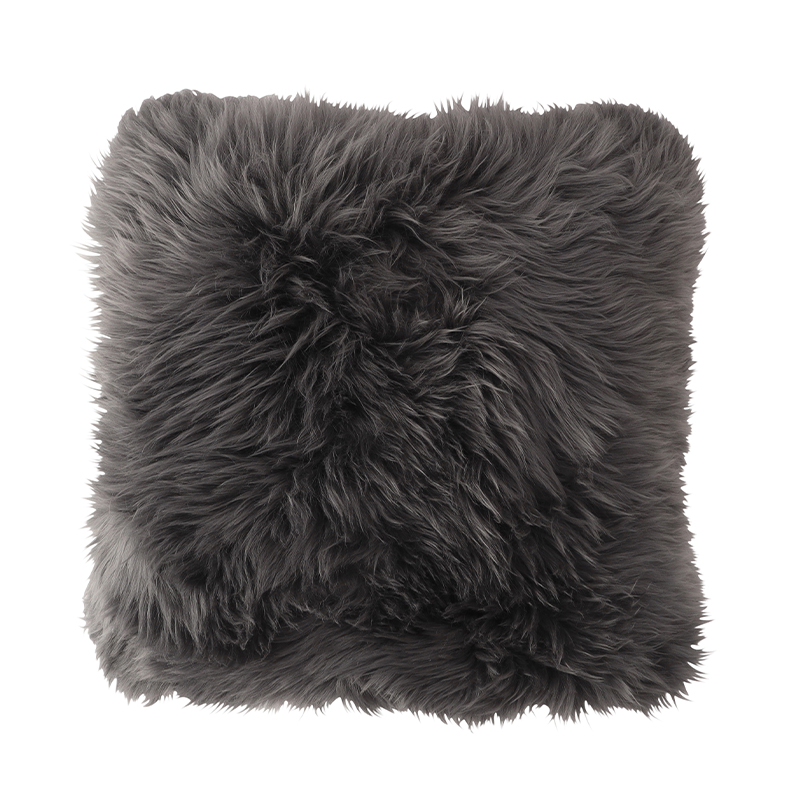 NEW ZEALAND SHEEPSKIN CUSHION 50x50 STEEL