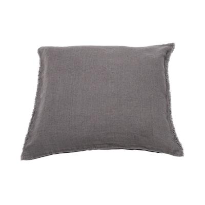 LinenMe(リネンミー)クッションカバー フリンジ スチールグレー