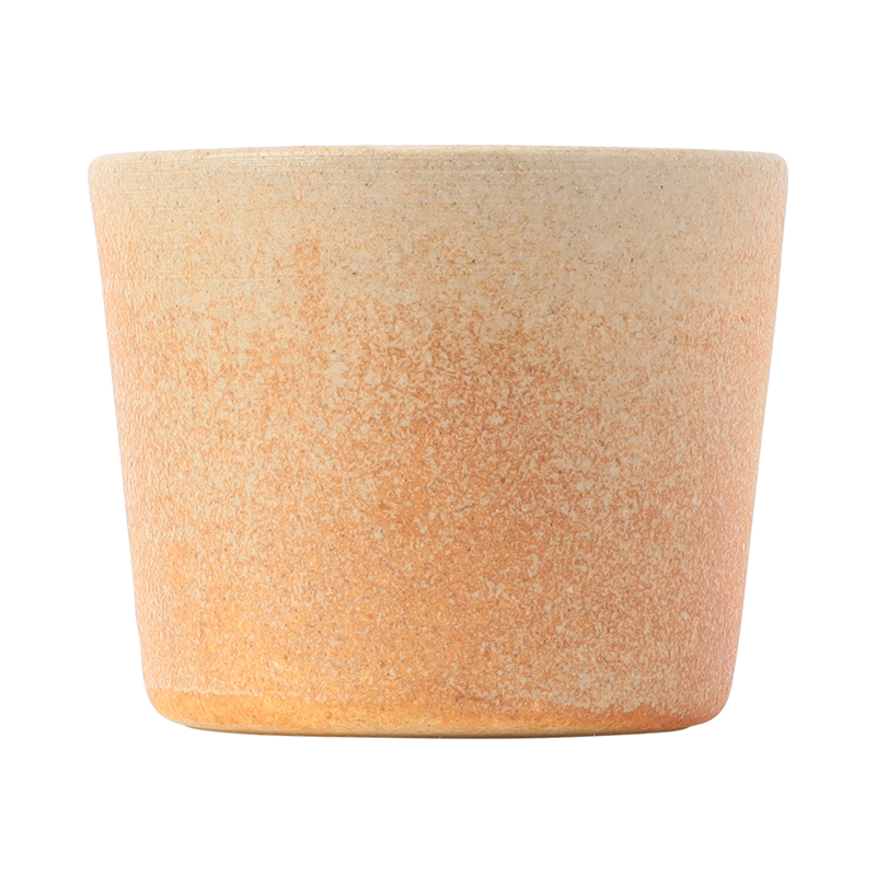 Hissan.pottery-R(ヒッサンポッタリー)再生陶器 浅カップ 6.5CM キャロット