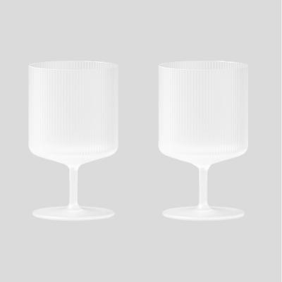 ferm LIVING（ファームリビング）リップル ワイン グラス セット オブ 2 ホワイト