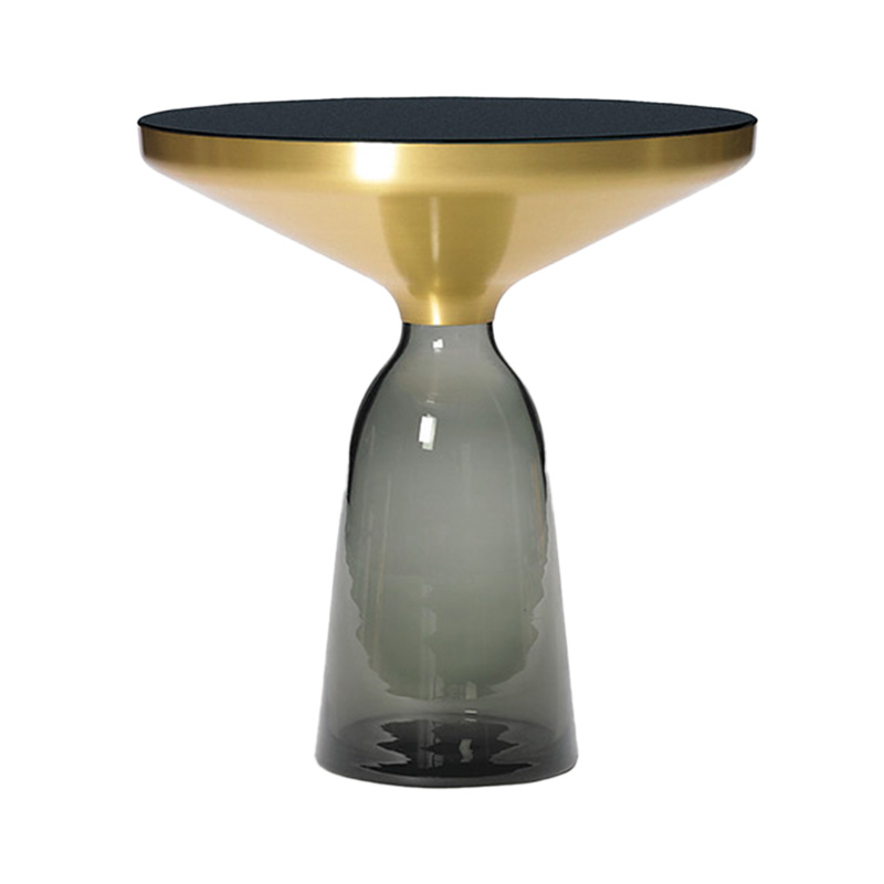 BELL SIDE TABLE/BRASS/QUARTZ GREY