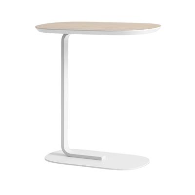 RELATE SIDETABLE/COATED OAK/OFF-WH STEEL