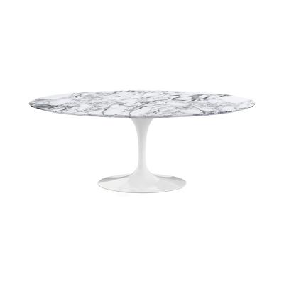 SAARINEN ARABESCATO DINING TABLE OVAL 1980 WHITE