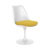 TULIP ARMLESS CHAIR WHITE TONUS_MEDIUM YELLOW