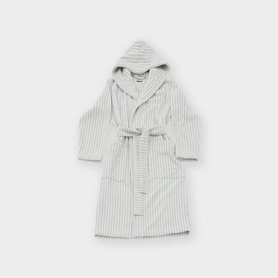 TEKLA(テクラ)フードバスローブ ソフトブルーストライプ XS
