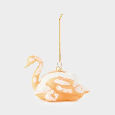 スワン クリーム パフ オーナメント