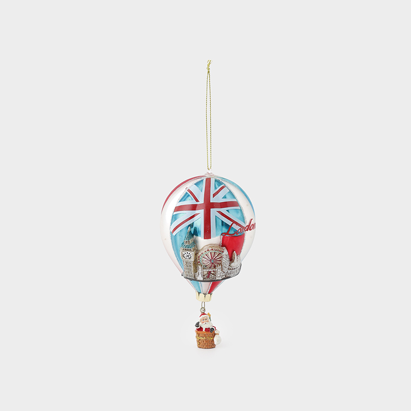 ガラス ロンドン サンタ ホット エアー バルーン オーナメント