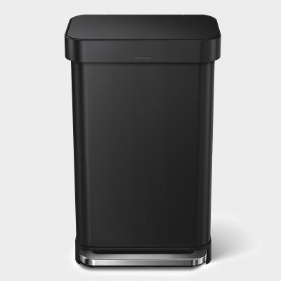 SIMPLE HUMAN（シンプルヒューマン）レキュタングラーステップカン 45L マットブラック