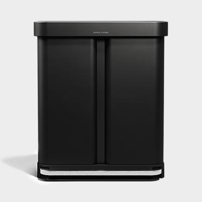 SIMPLE HUMAN（シンプルヒューマン）レキュタンギュラーステップカン 58L ブラック