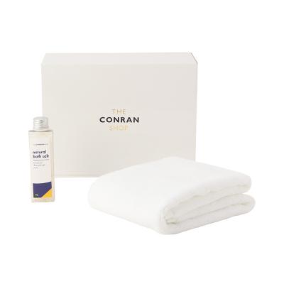 “一日の終わりにリラックスタイムを”WHITE BATH SALT AND WHITE TOWEL SET